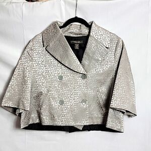 VERTIGO PARIS.. cropped gray/silvery jacket..